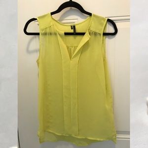 Yellow Sheer Sleeveless Blouse